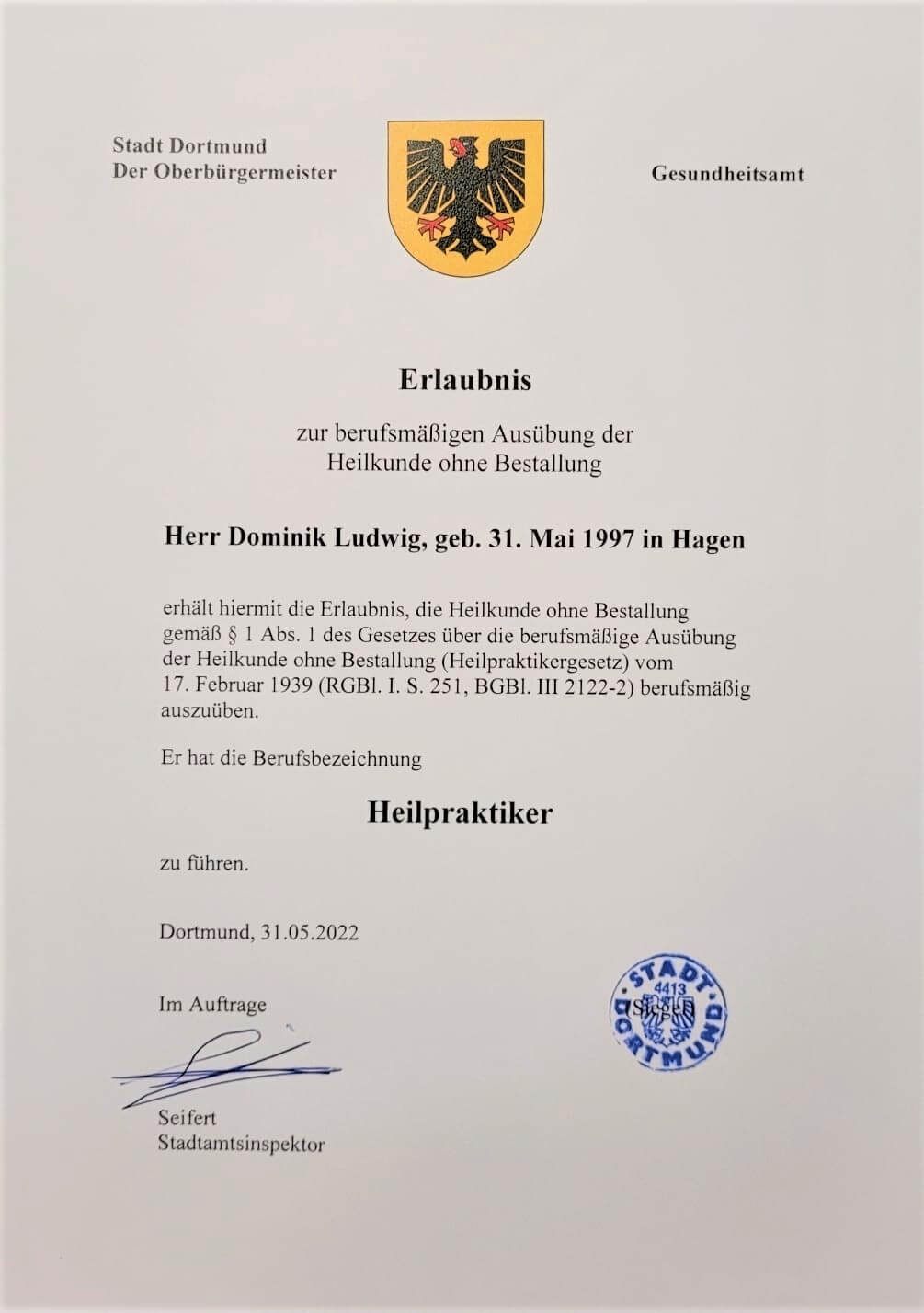 Zertifikat Heilpraktiker Ausbildung