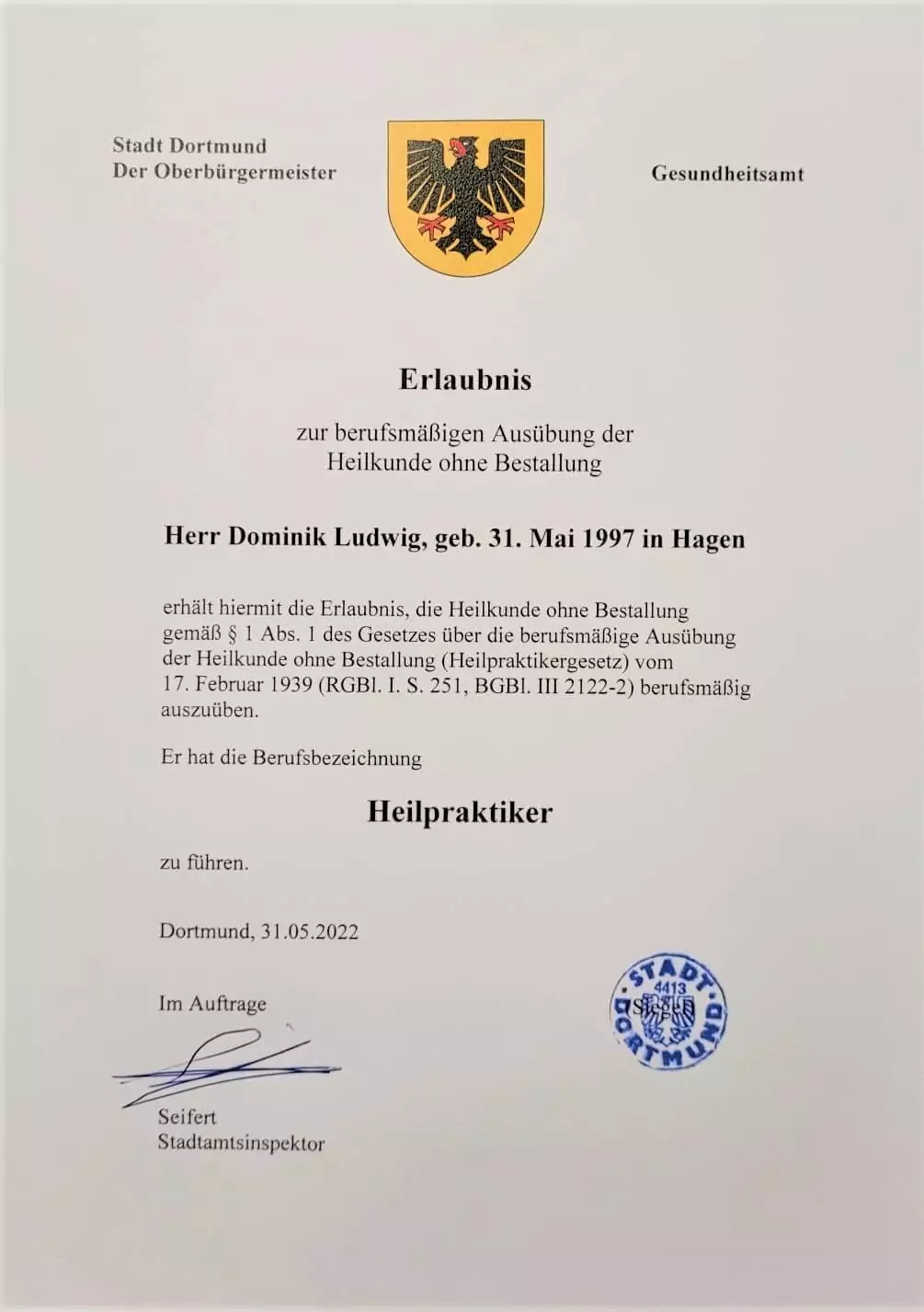Zertifikat Heilpraktiker Ausbildung